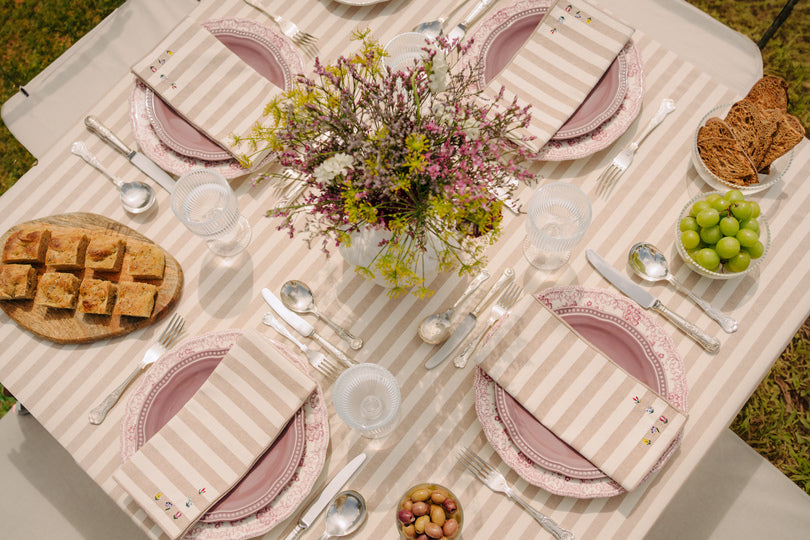 Guadanapos Barra com bordado de flores