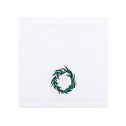 Toalla de invitados con bordado de corona y árbol de Navidad