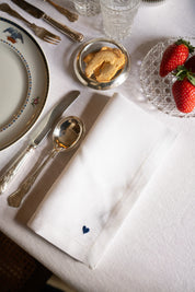 Serviettes de table Mafra avec broderie en forme de cœur