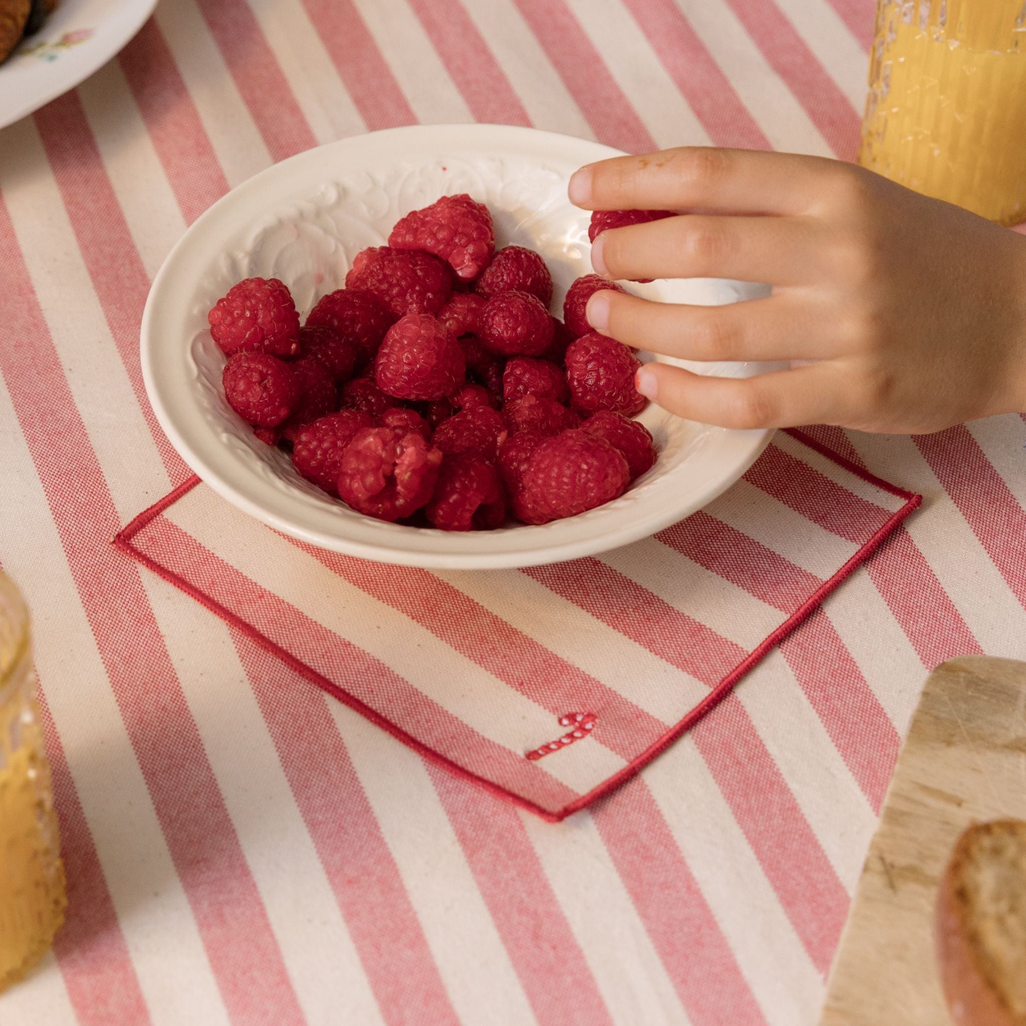 Servilletas con bordados navideños Barra