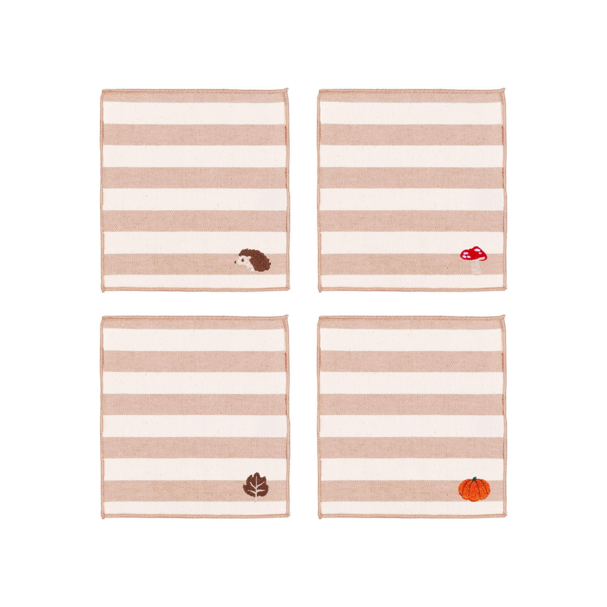 Servilletas bordadas de otoño Barra