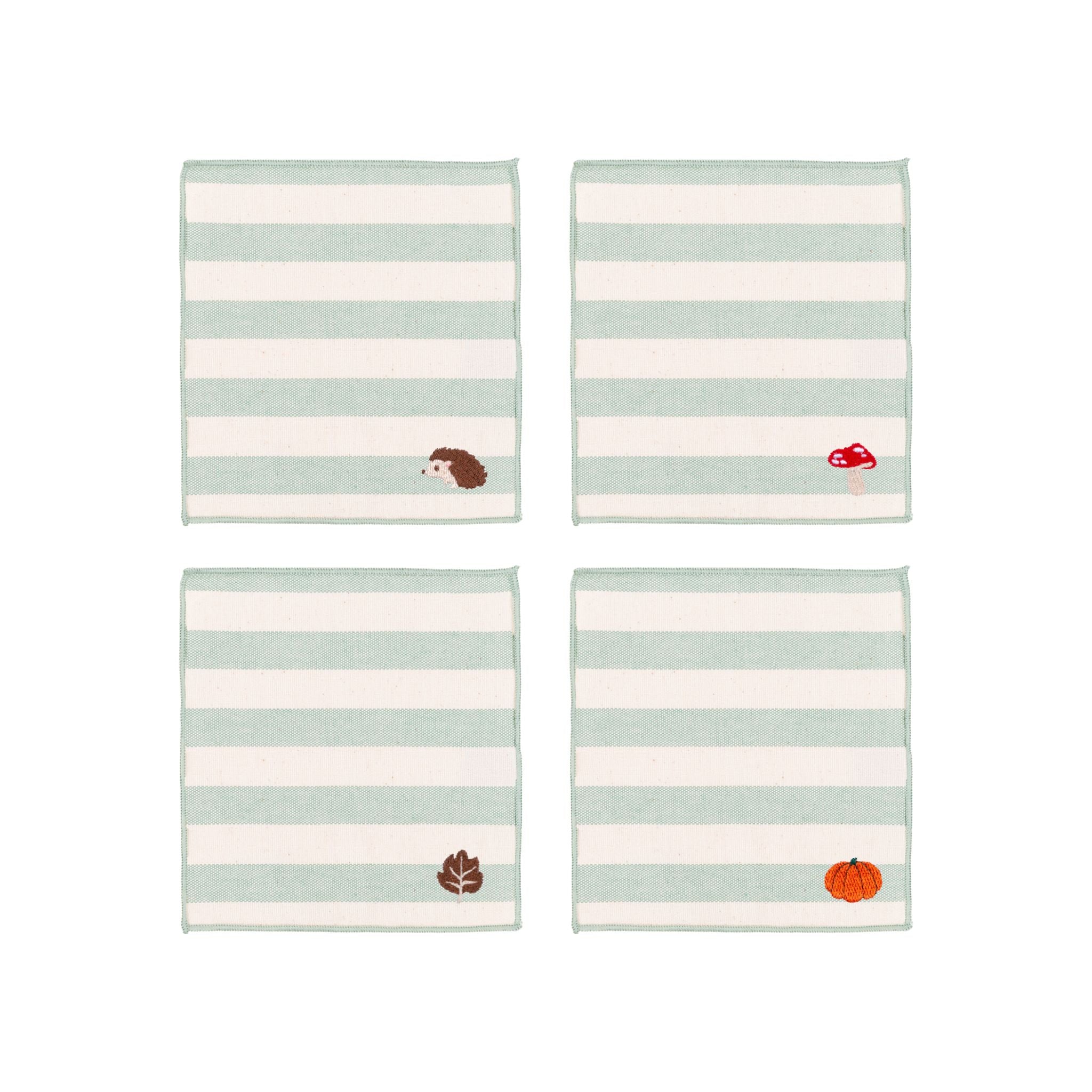 Servilletas bordadas de otoño Barra