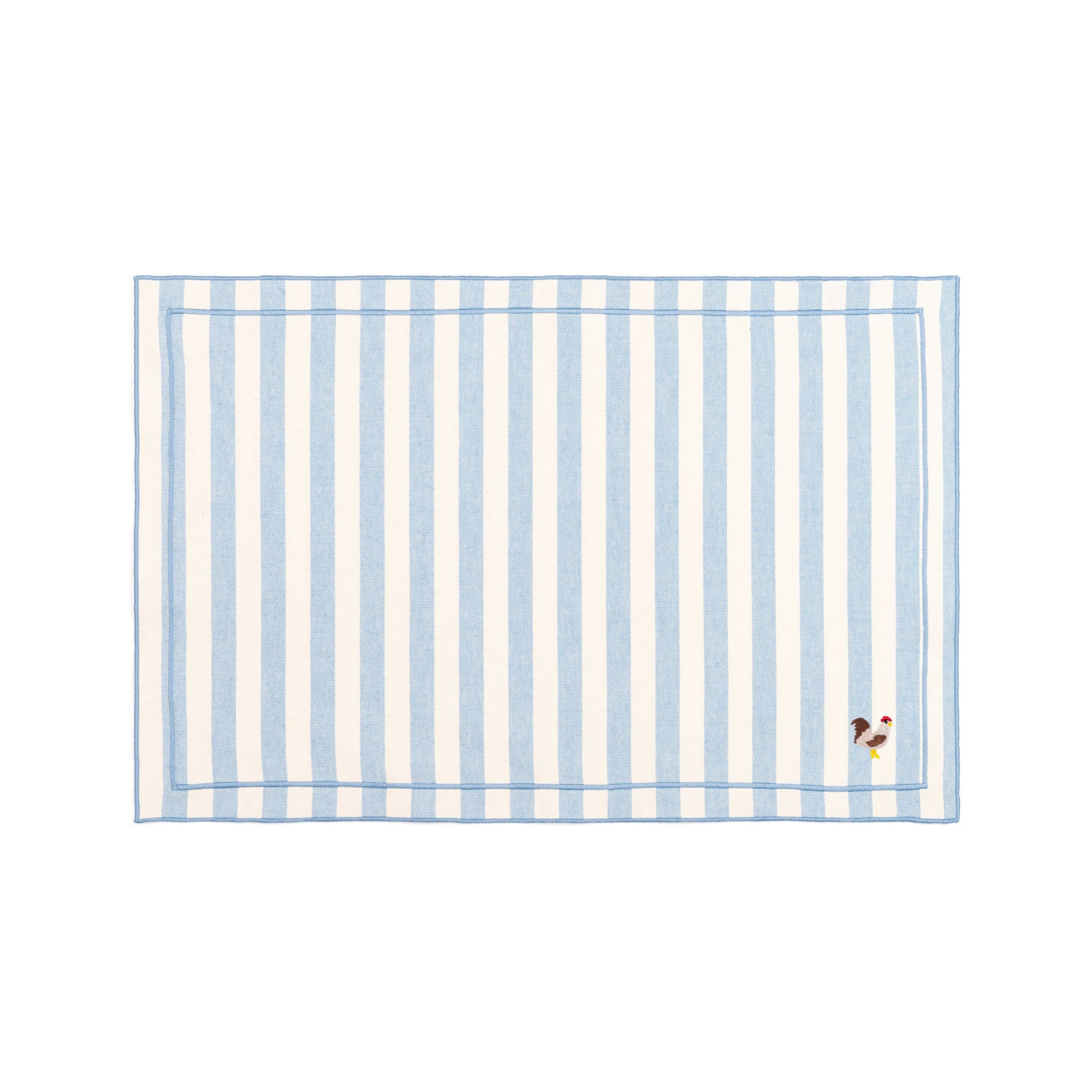 Barra cotton table linen with embroidered farm animals