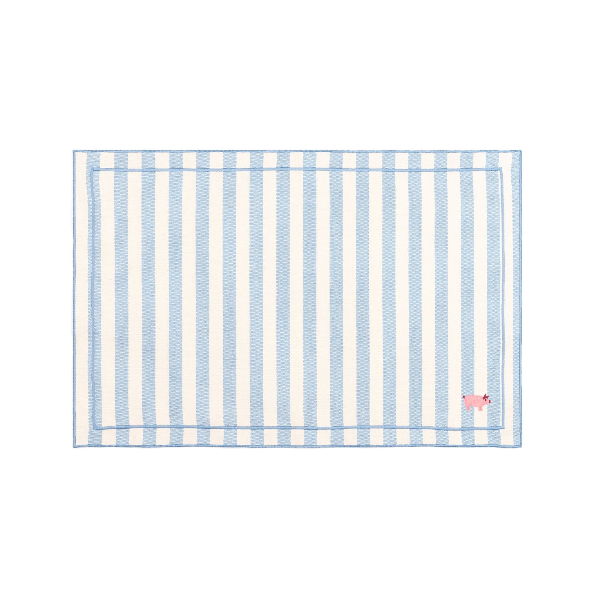 Barra cotton table linen with embroidered farm animals