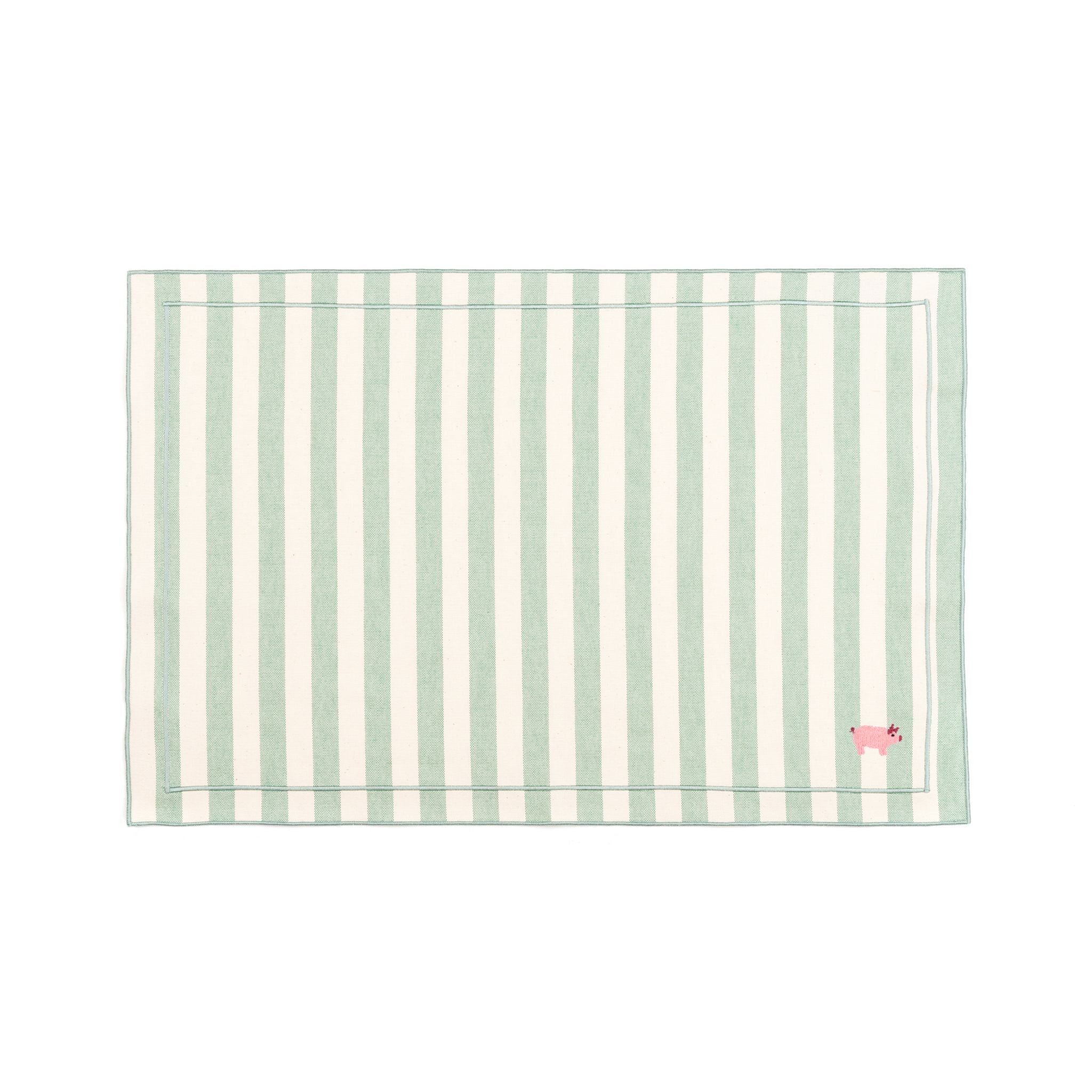 Barra cotton table linen with embroidered farm animals