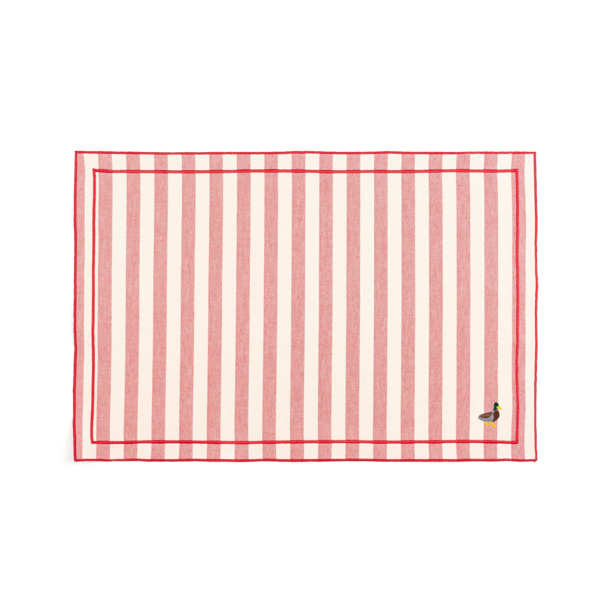 Barra cotton table linen with embroidered farm animals