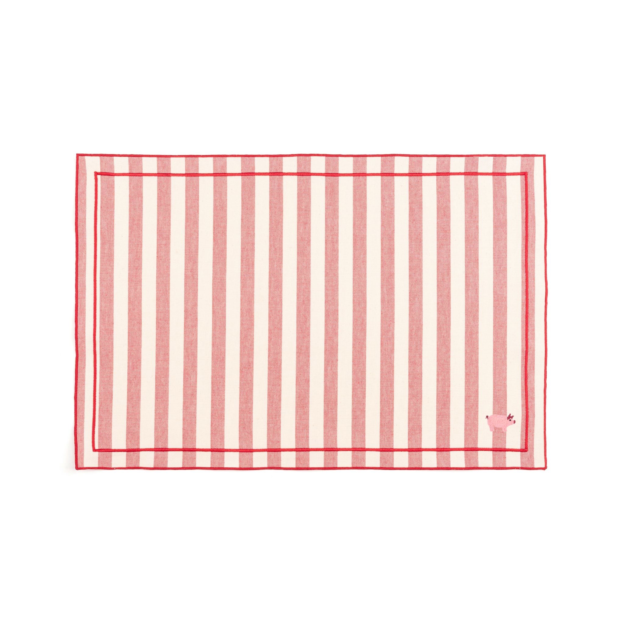 Barra cotton table linen with embroidered farm animals