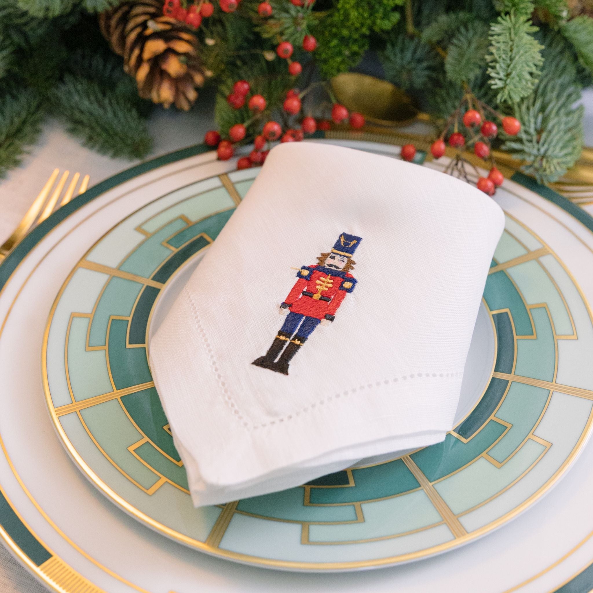 Mafra lino con bordado navideño