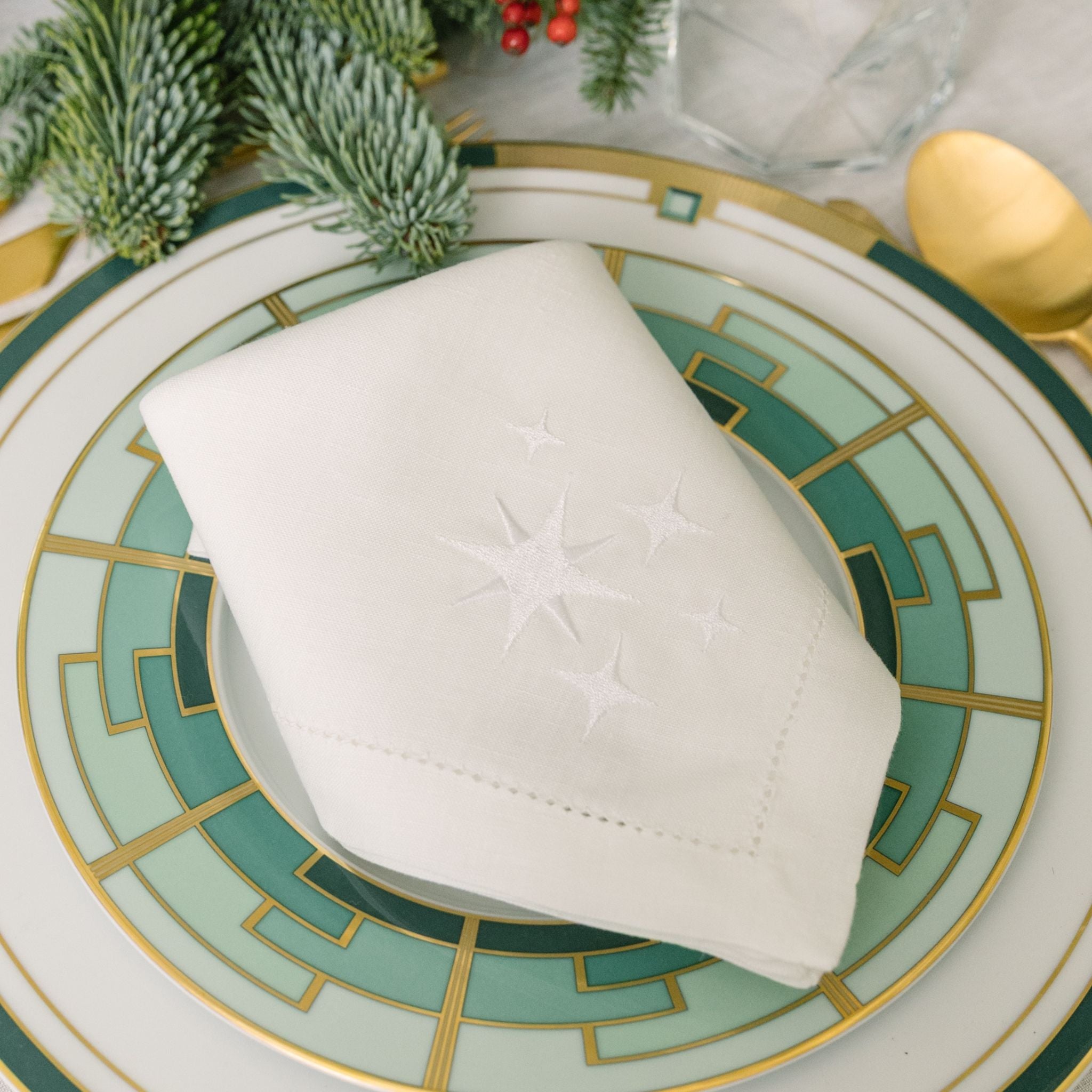 Mafra lino con bordado navideño