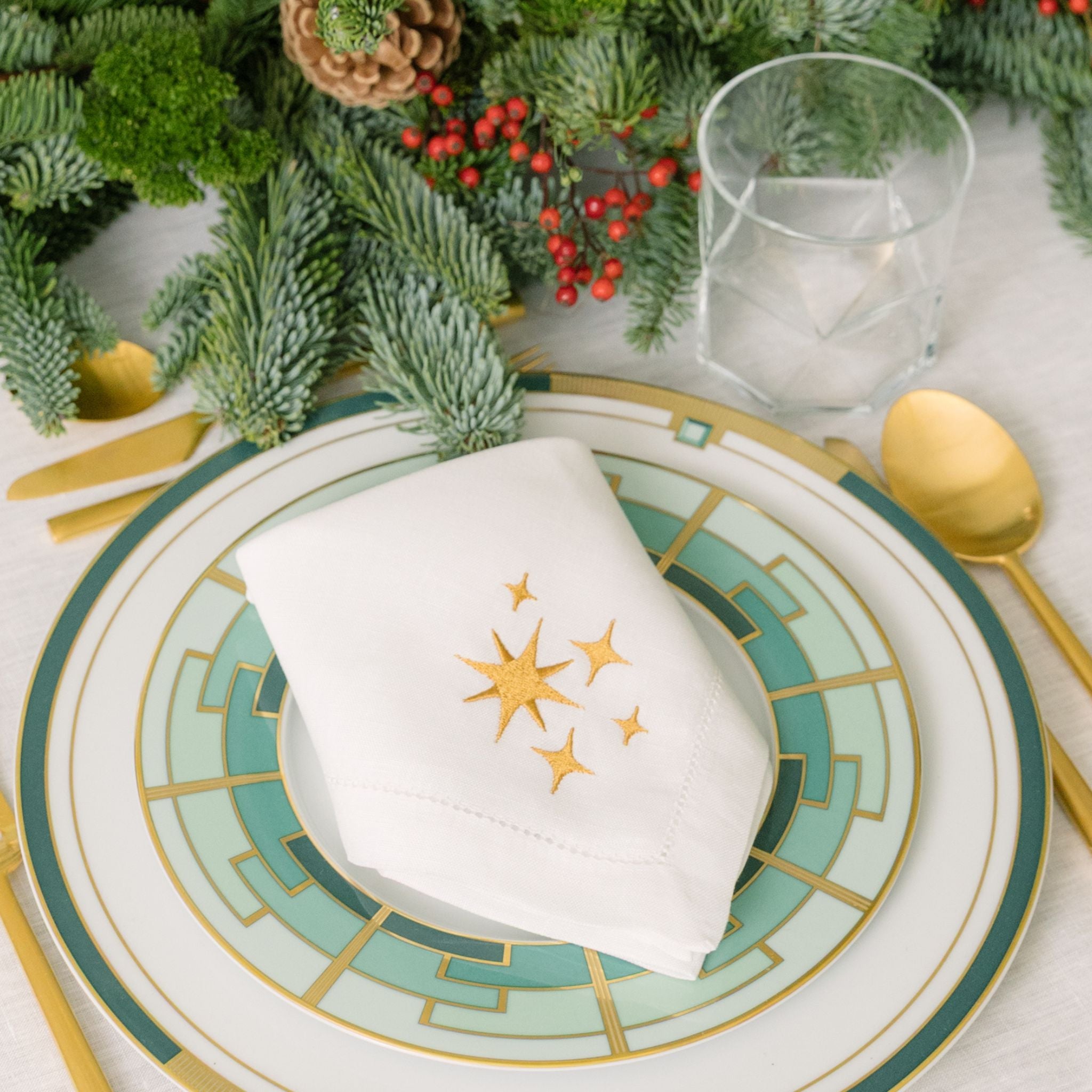 Mafra lino con bordado navideño