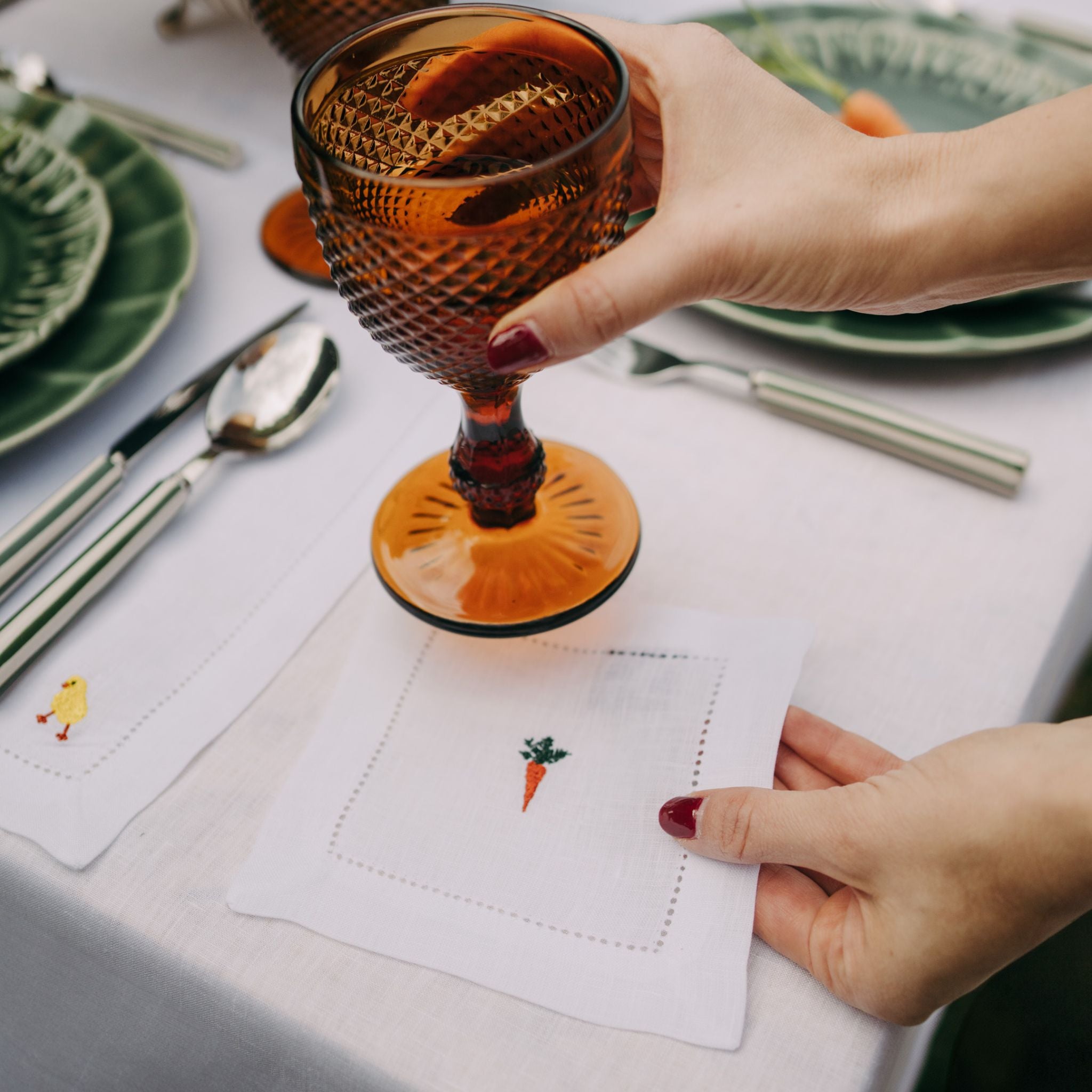 Serviettes Mafra avec broderie de Pâques