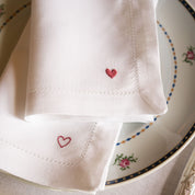 Guardanapos Mafra com bordados de coração