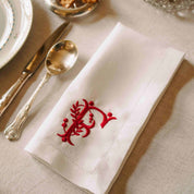 Mafra letter embroidery napkins (Pack of 2)