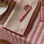 Servilletas blancas de Nazaré con bordado navideño