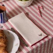 Servilletas blancas de Nazaré con bordado navideño