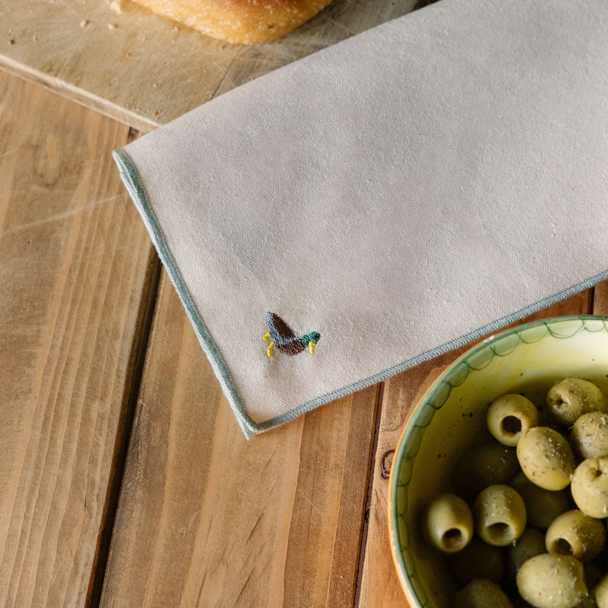 Ecru Nazaré napkins with farm embroidery - Torres Novas