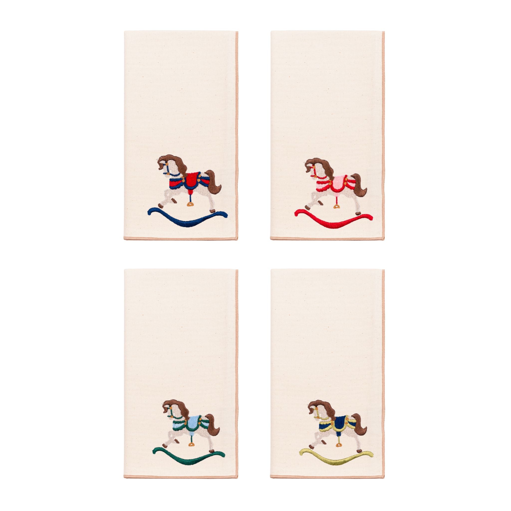 Ecru Nazaré napkins with horse embroidery - Torres Novas