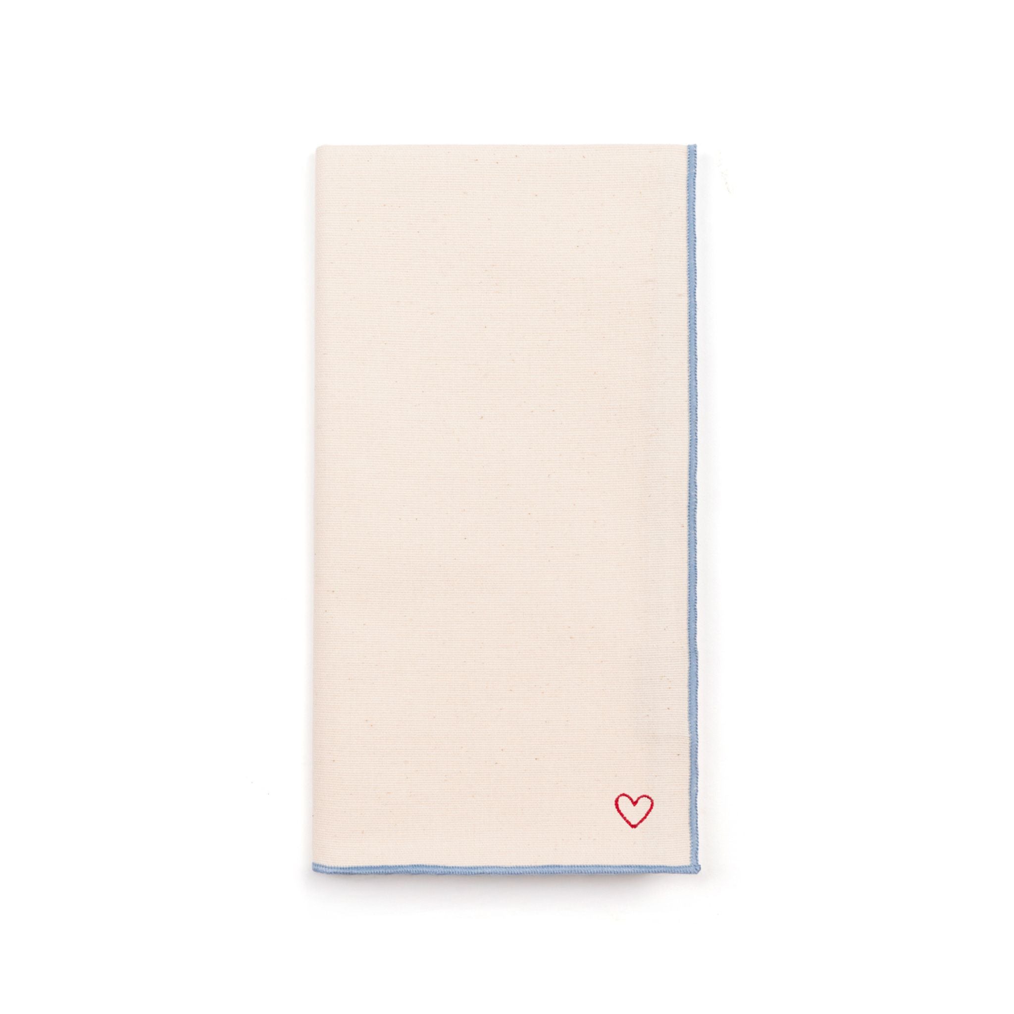 Guardanapos Nazaré em cru com bordado de coração