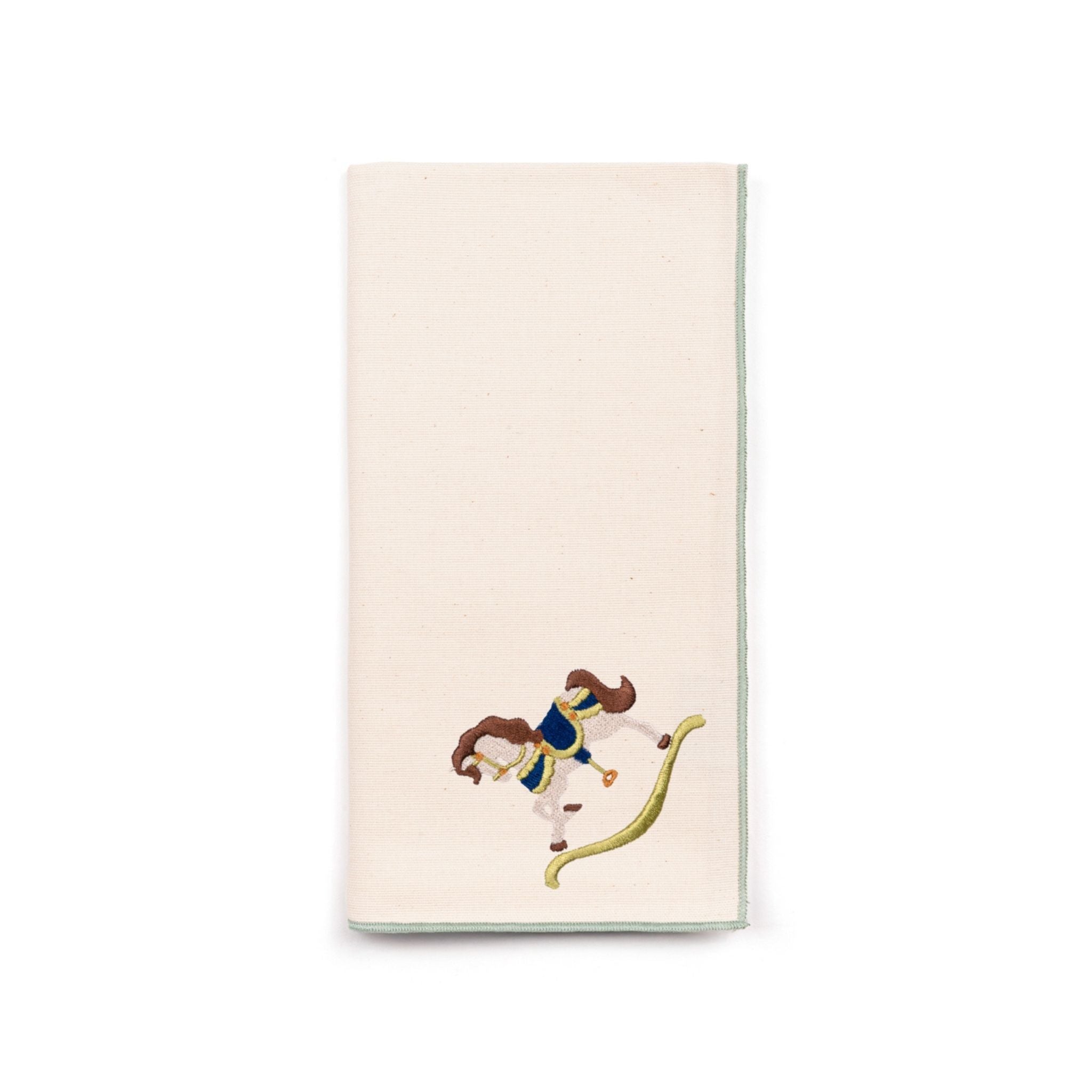 Servilletas Nazaré color crudo con bordado de caballos