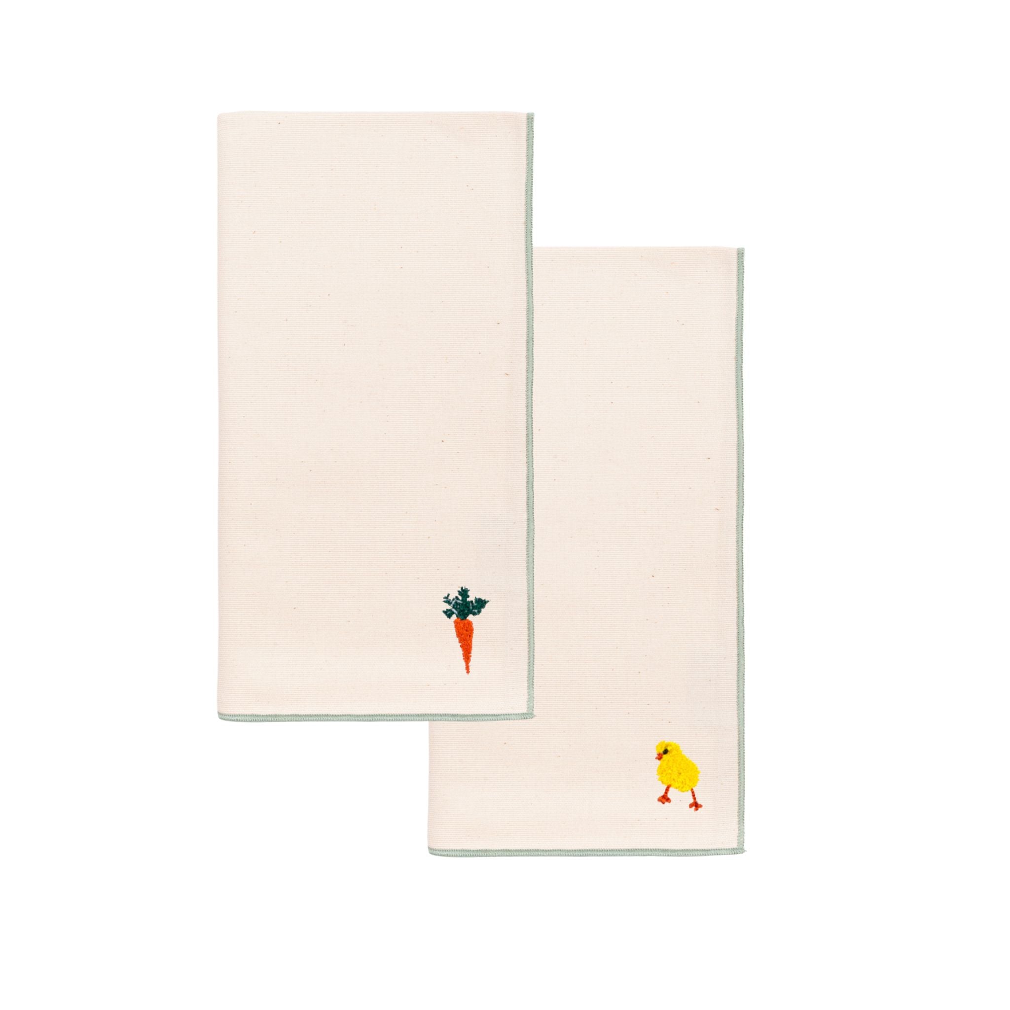 Servilletas Nazaré color crudo con bordado de pascua