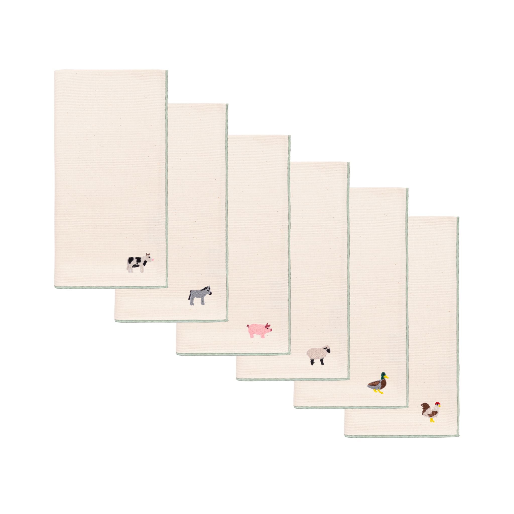 Ecru Nazaré napkins with farm embroidery - Torres Novas