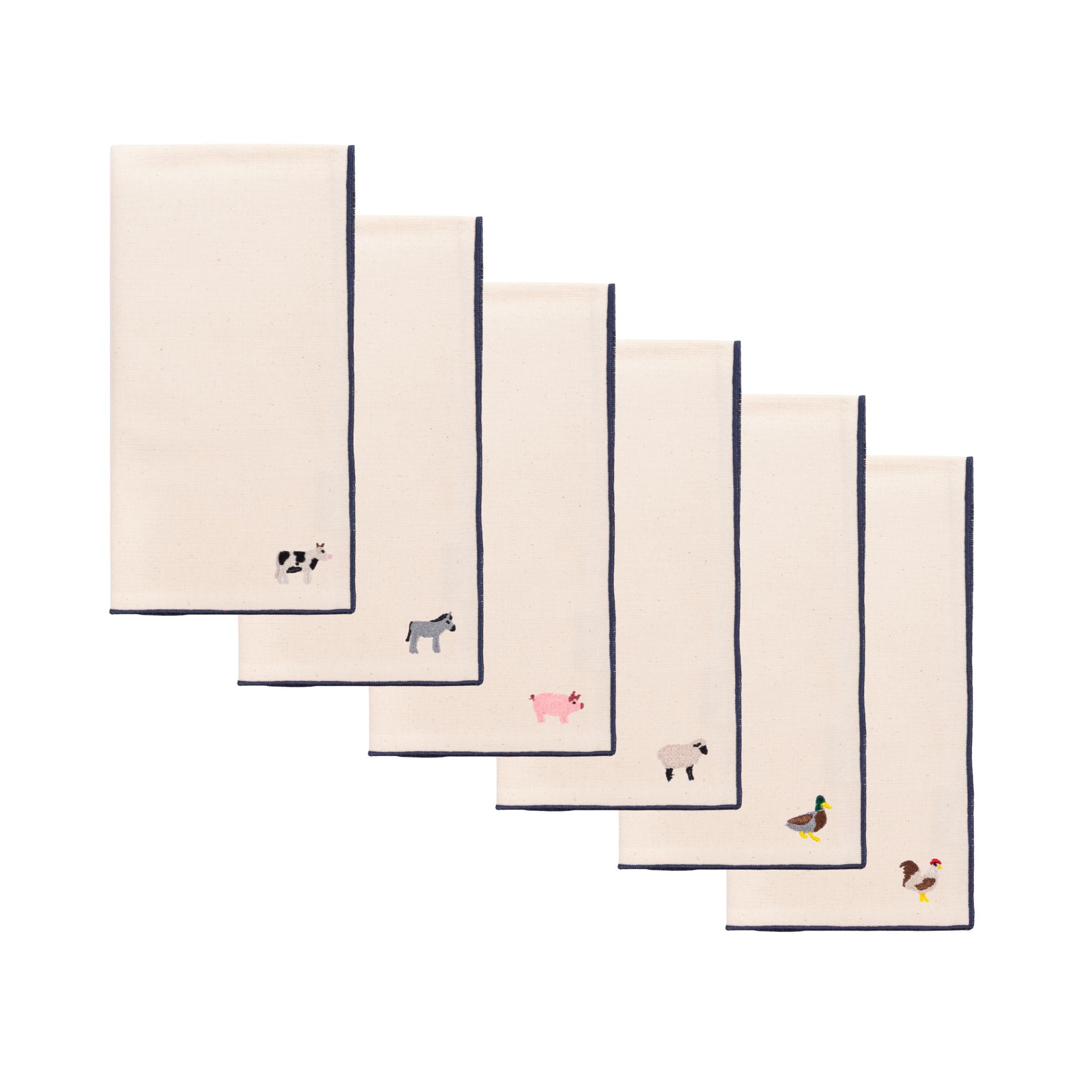 Ecru Nazaré napkins with farm embroidery - Torres Novas
