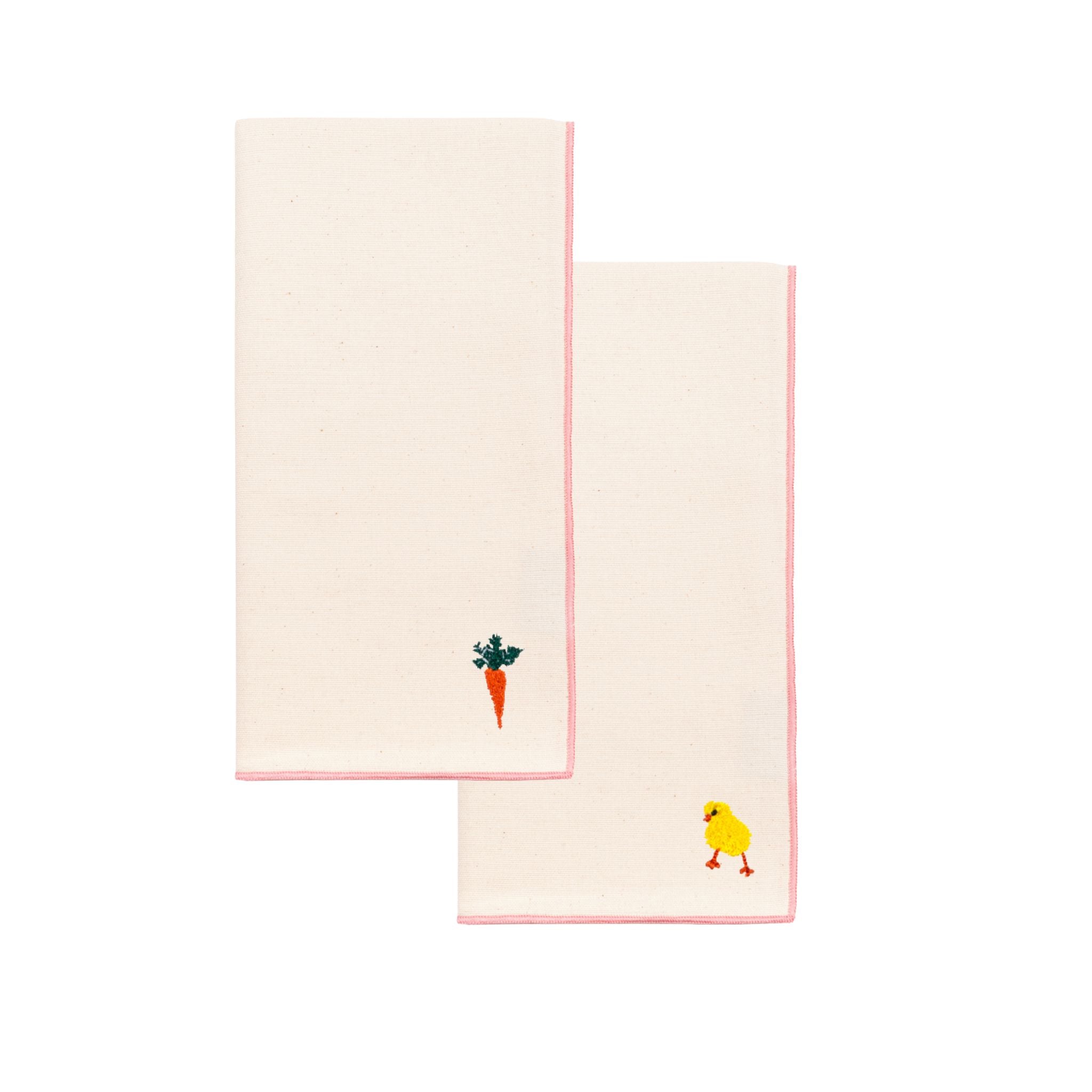 Servilletas Nazaré color crudo con bordado de pascua