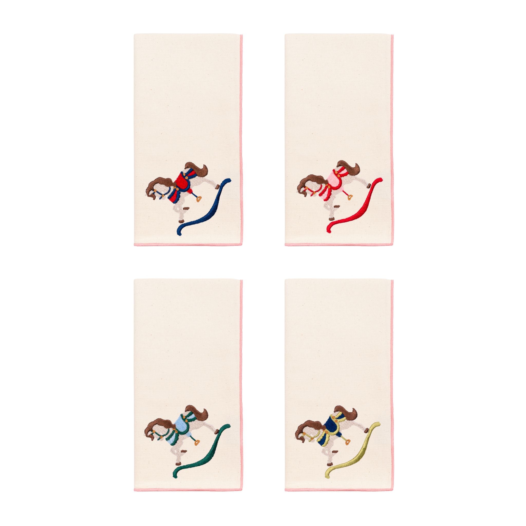 Ecru Nazaré napkins with horse embroidery - Torres Novas