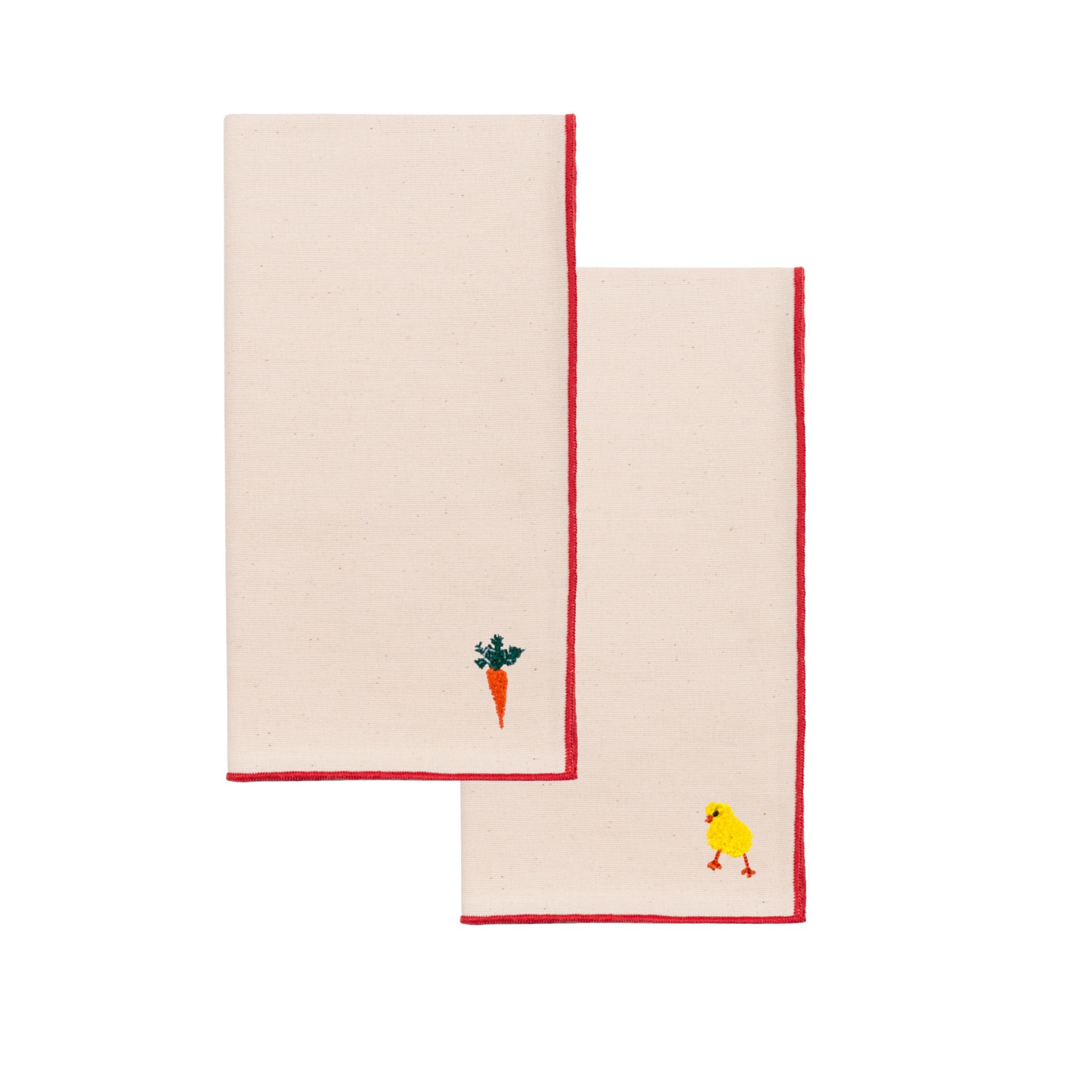 Servilletas Nazaré color crudo con bordado de pascua