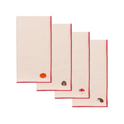 Servilletas Nazaré en crudo con bordado otoñal