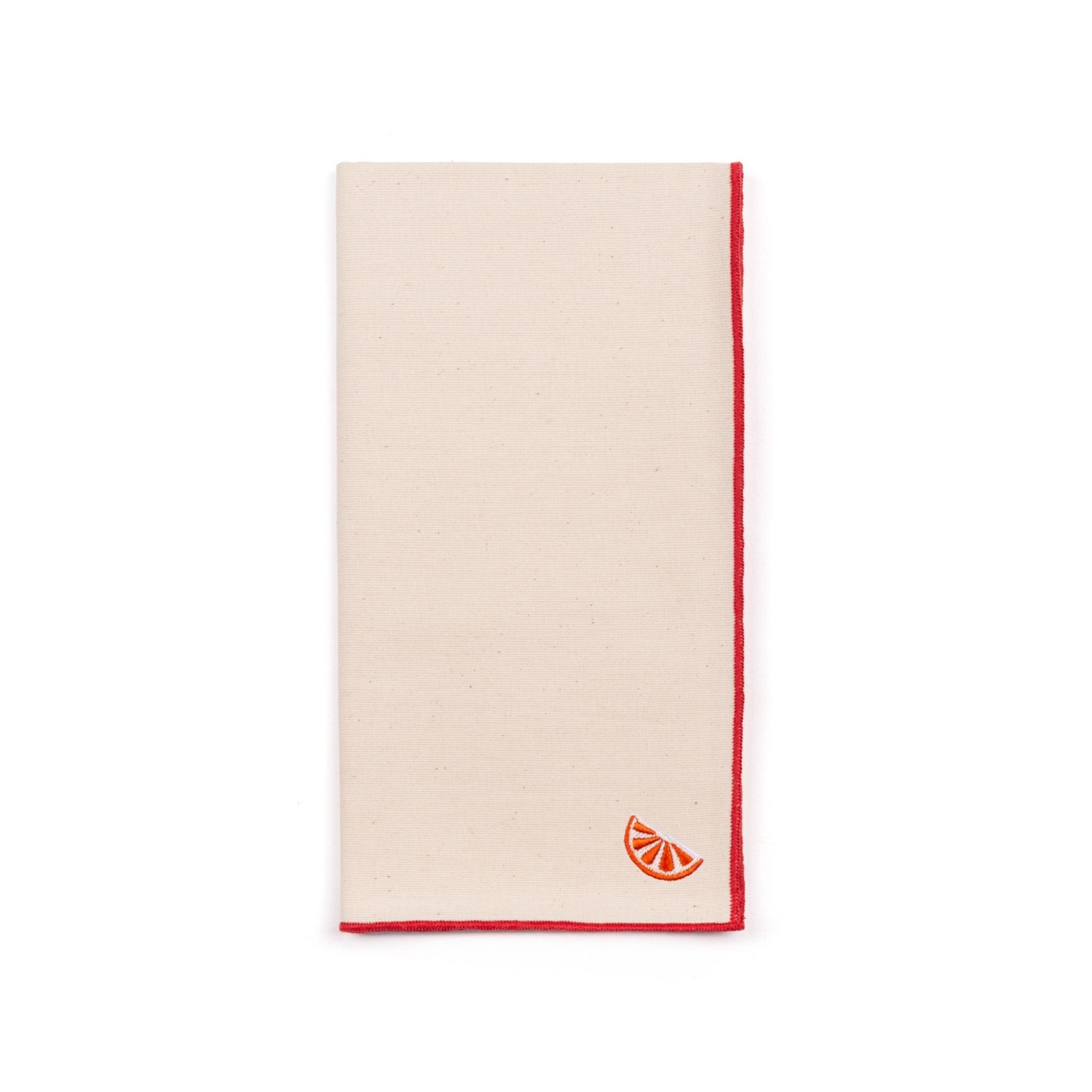 Servilletas Nazaré en en color crudo con bordado de frutas