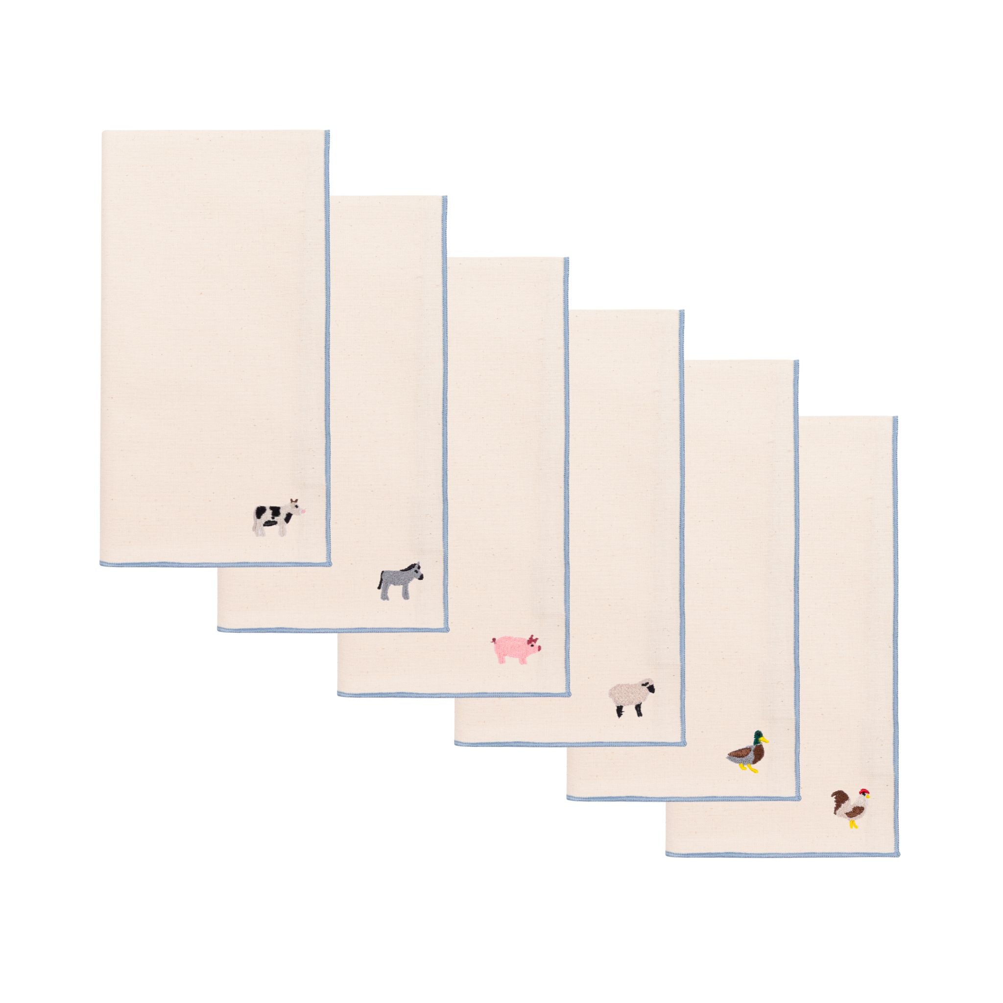 Ecru Nazaré napkins with farm embroidery - Torres Novas