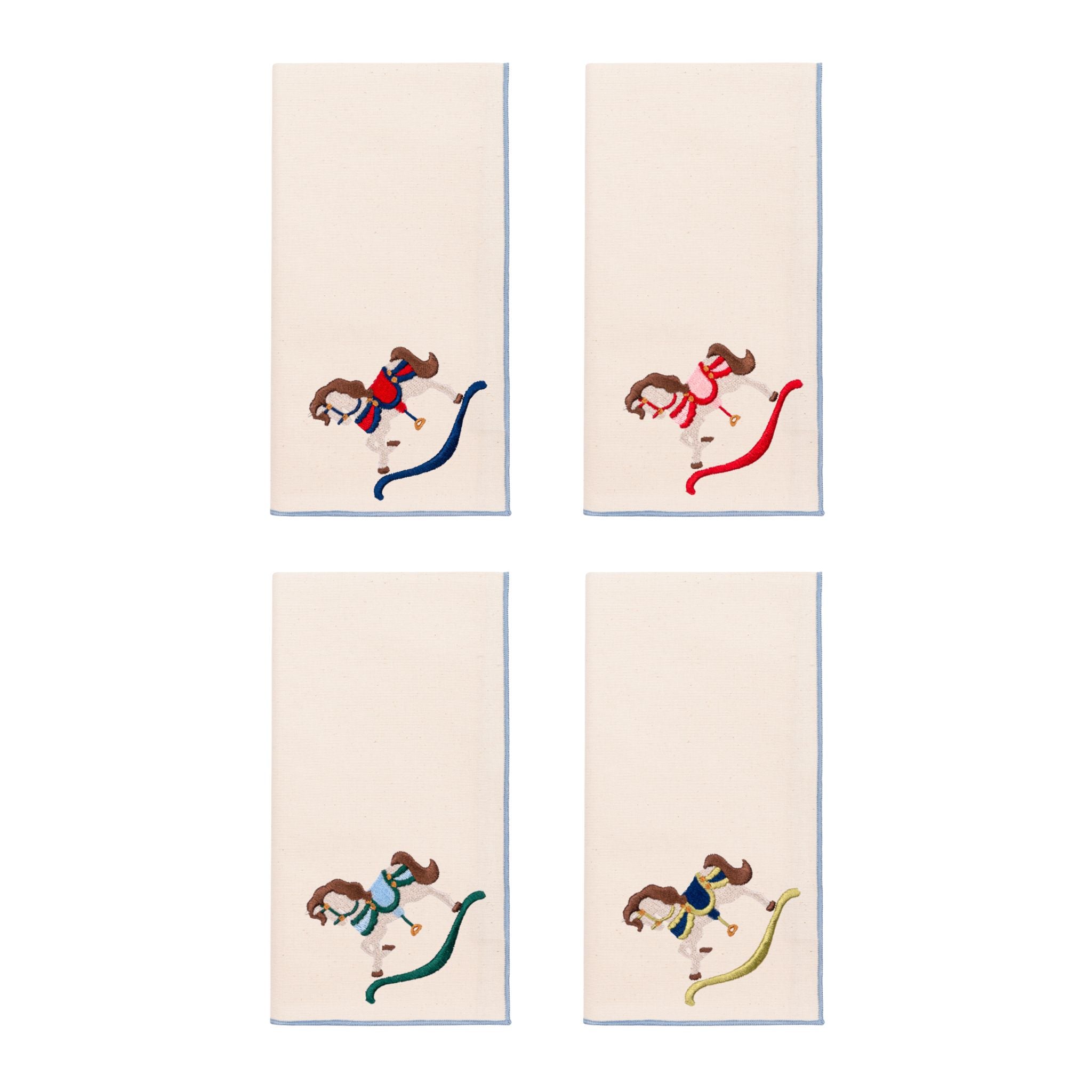 Ecru Nazaré napkins with horse embroidery - Torres Novas