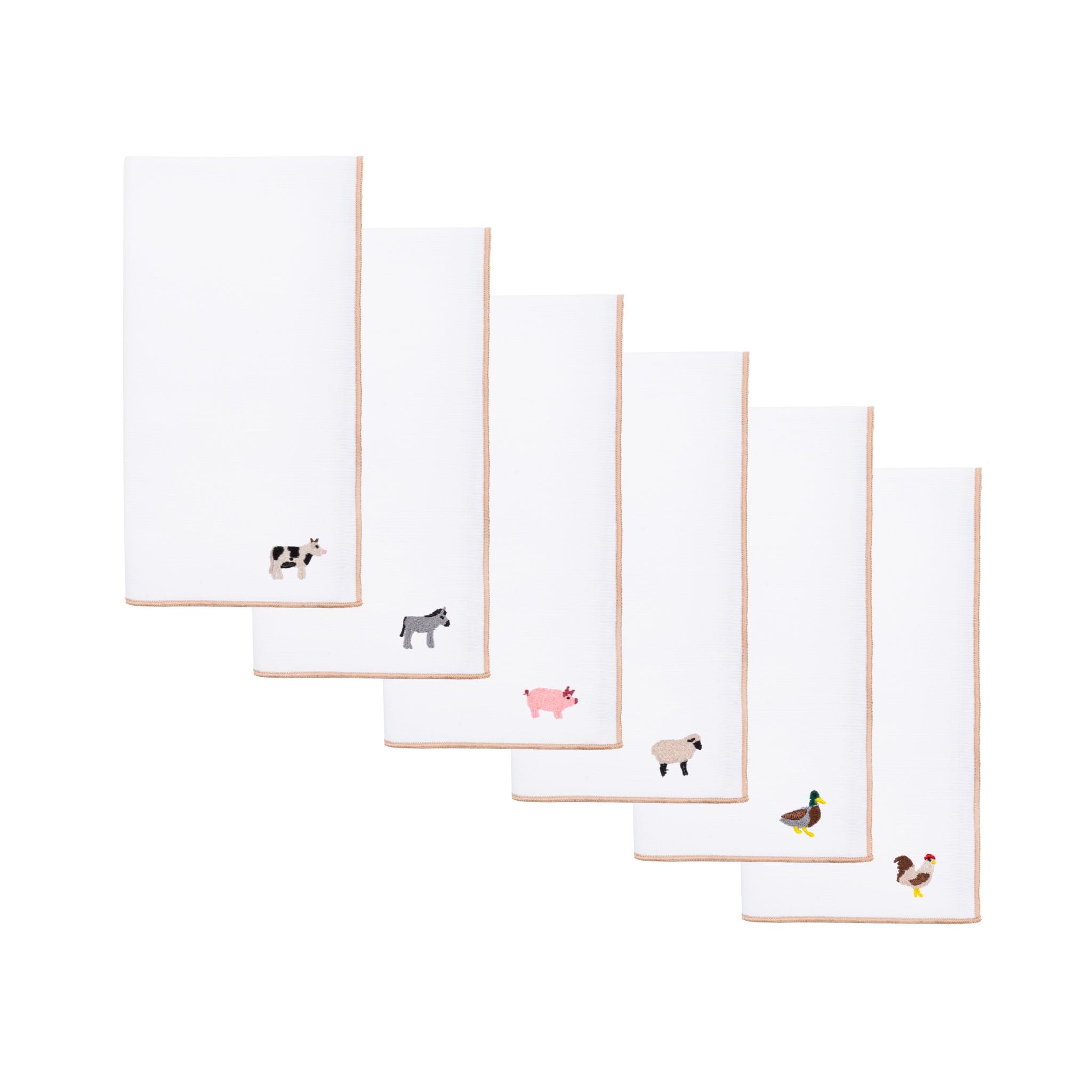 White Nazaré napkins with farm embroidery - Torres Novas