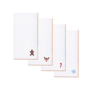 Servilletas blancas de Nazaré con pequeños bordados navideños