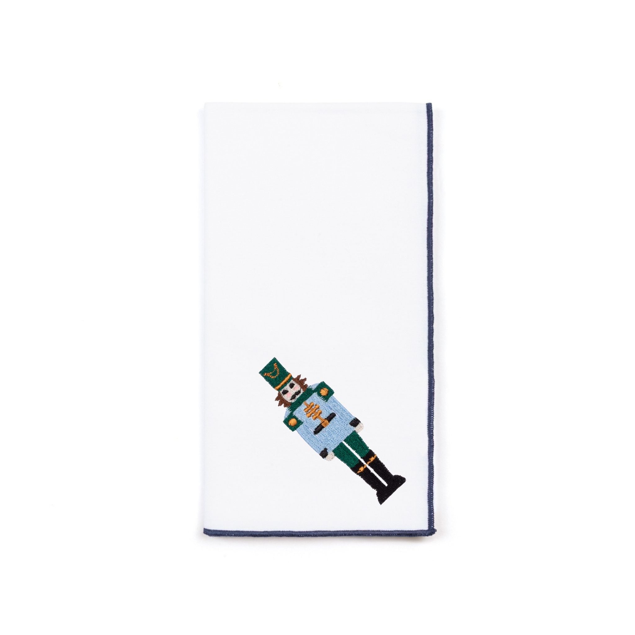 Servilletas blancas de Nazaré con bordado de cascanueces