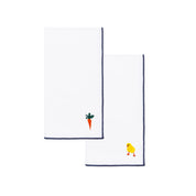 Servilletas blancas de Nazaré con bordado de Pascua