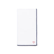 Guardanapos brancos Nazaré com bordado de coração