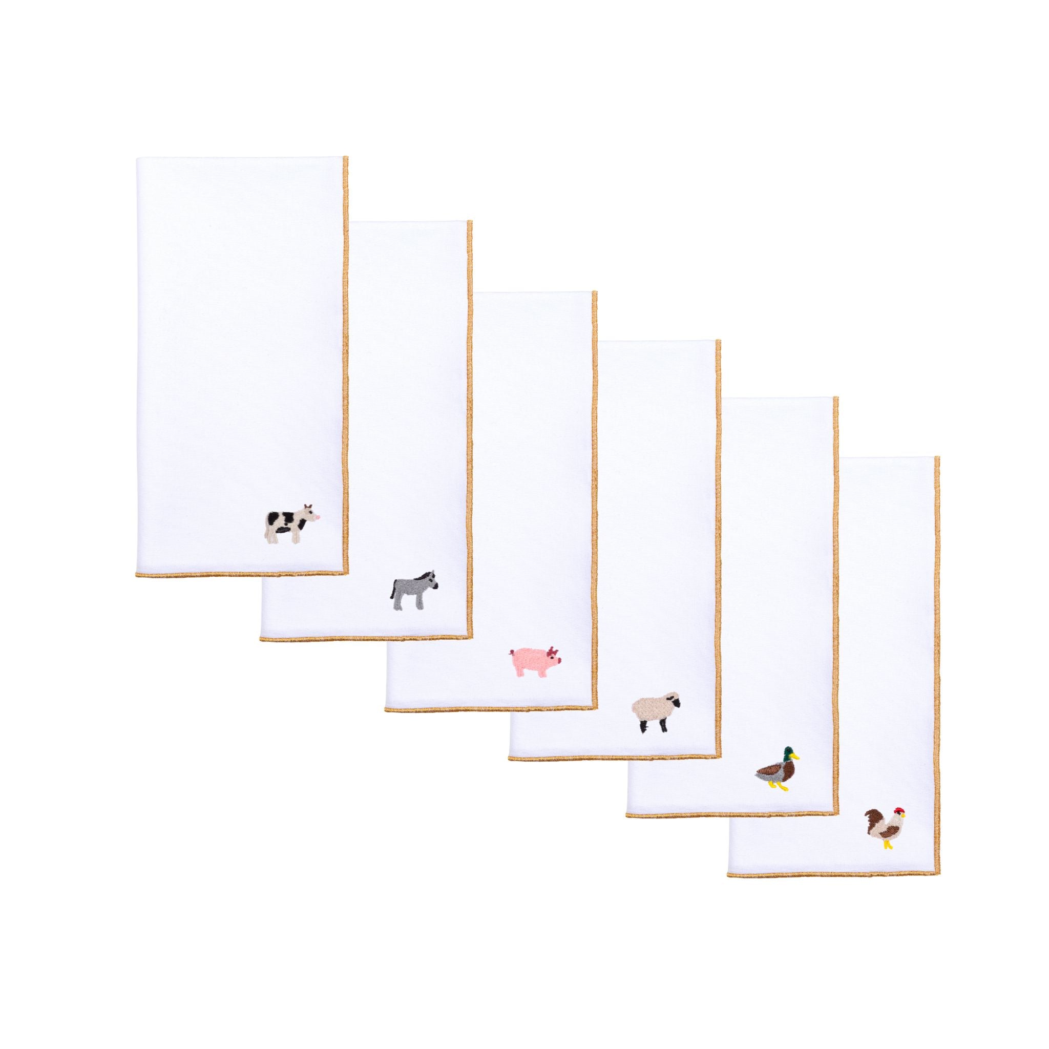 White Nazaré napkins with farm embroidery - Torres Novas