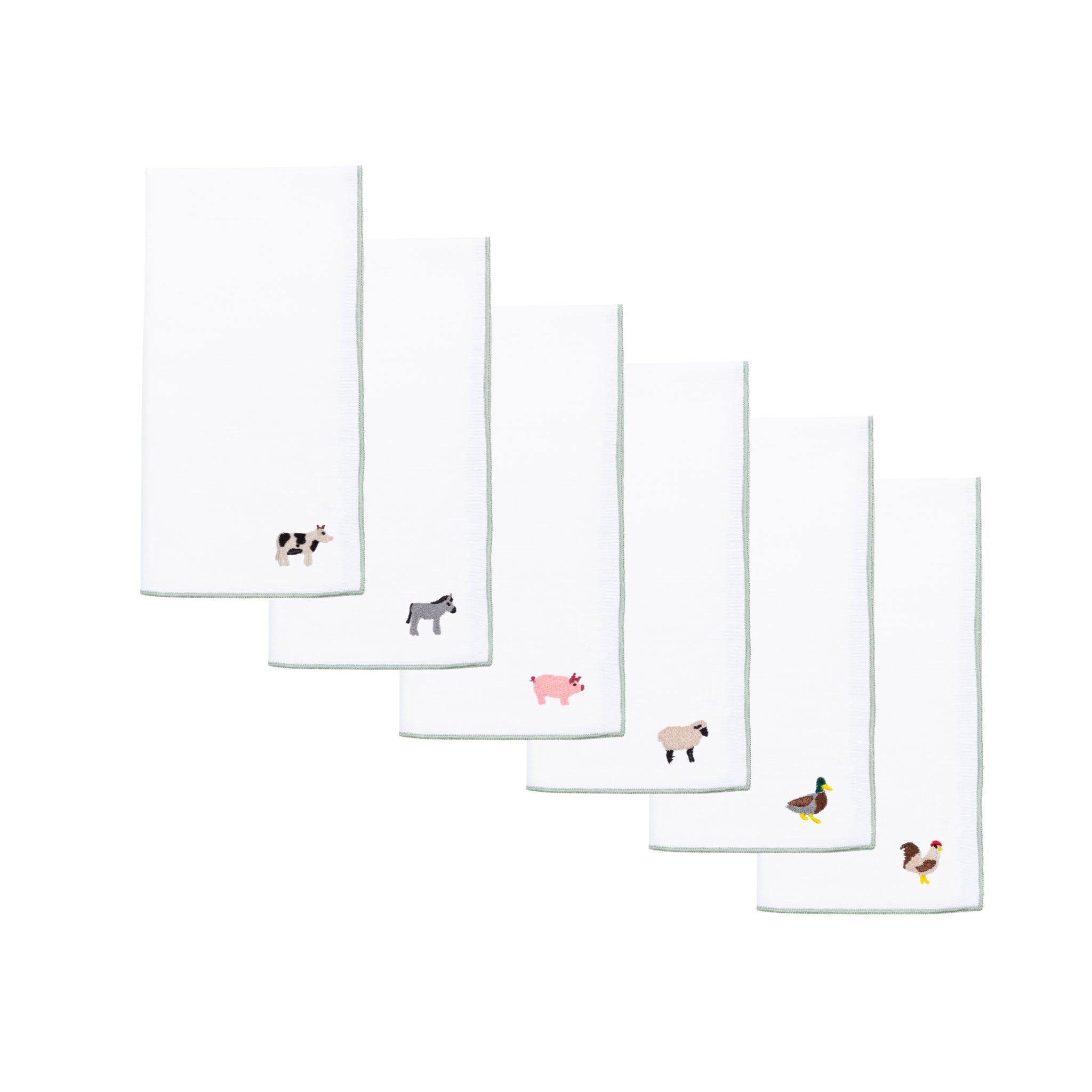 White Nazaré napkins with farm embroidery - Torres Novas