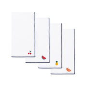 Servilletas Nazaré en blanco con bordado de frutas