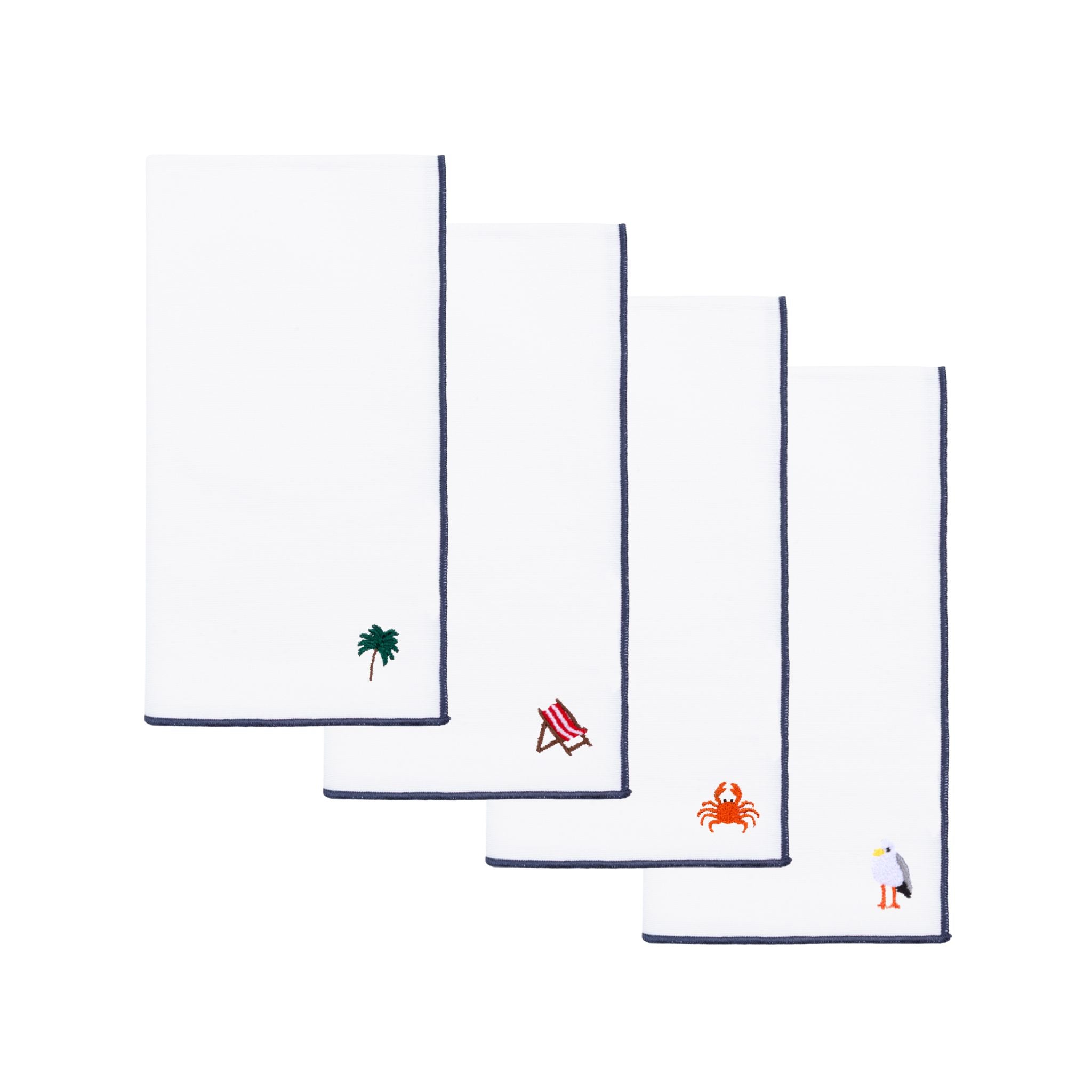 Servilletas Nazaré en blanco con bordado veraniego