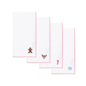 Servilletas blancas de Nazaré con pequeños bordados navideños