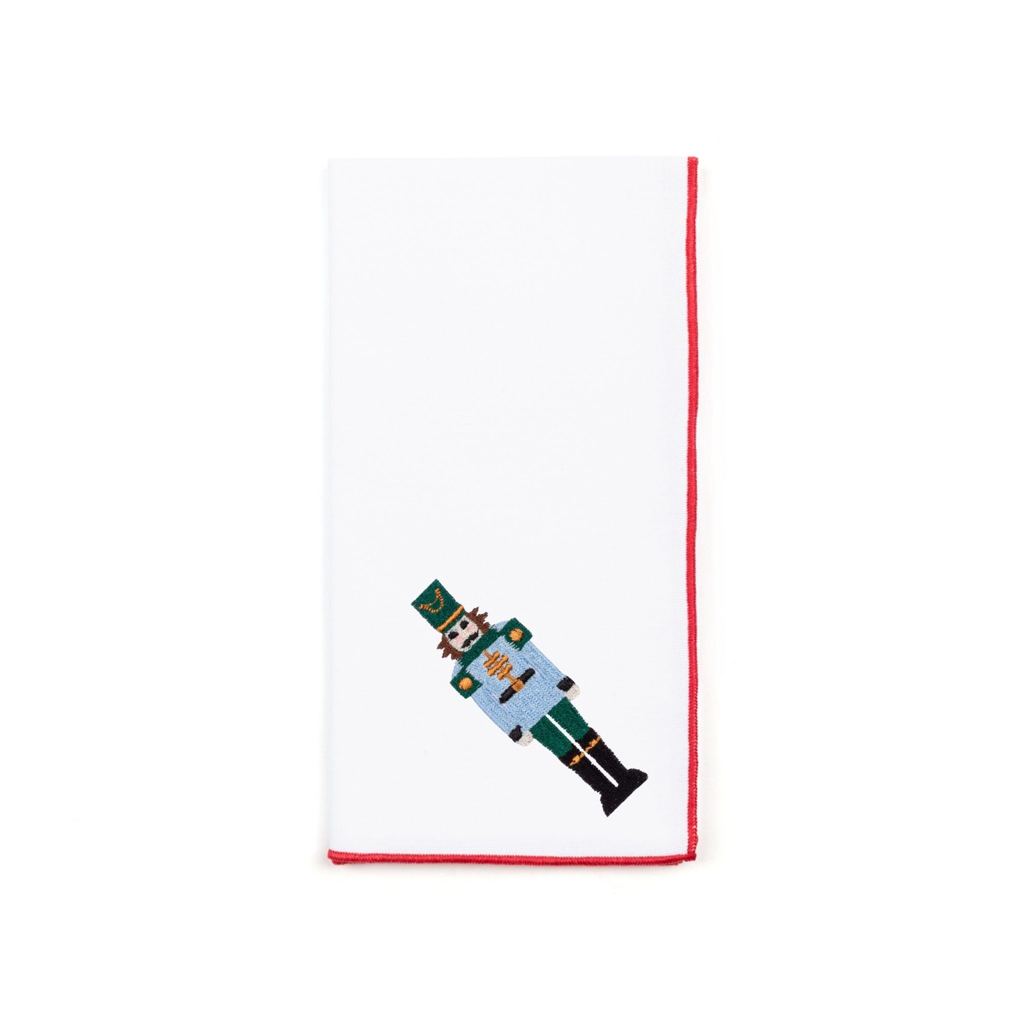 Servilletas blancas de Nazaré con bordado de cascanueces