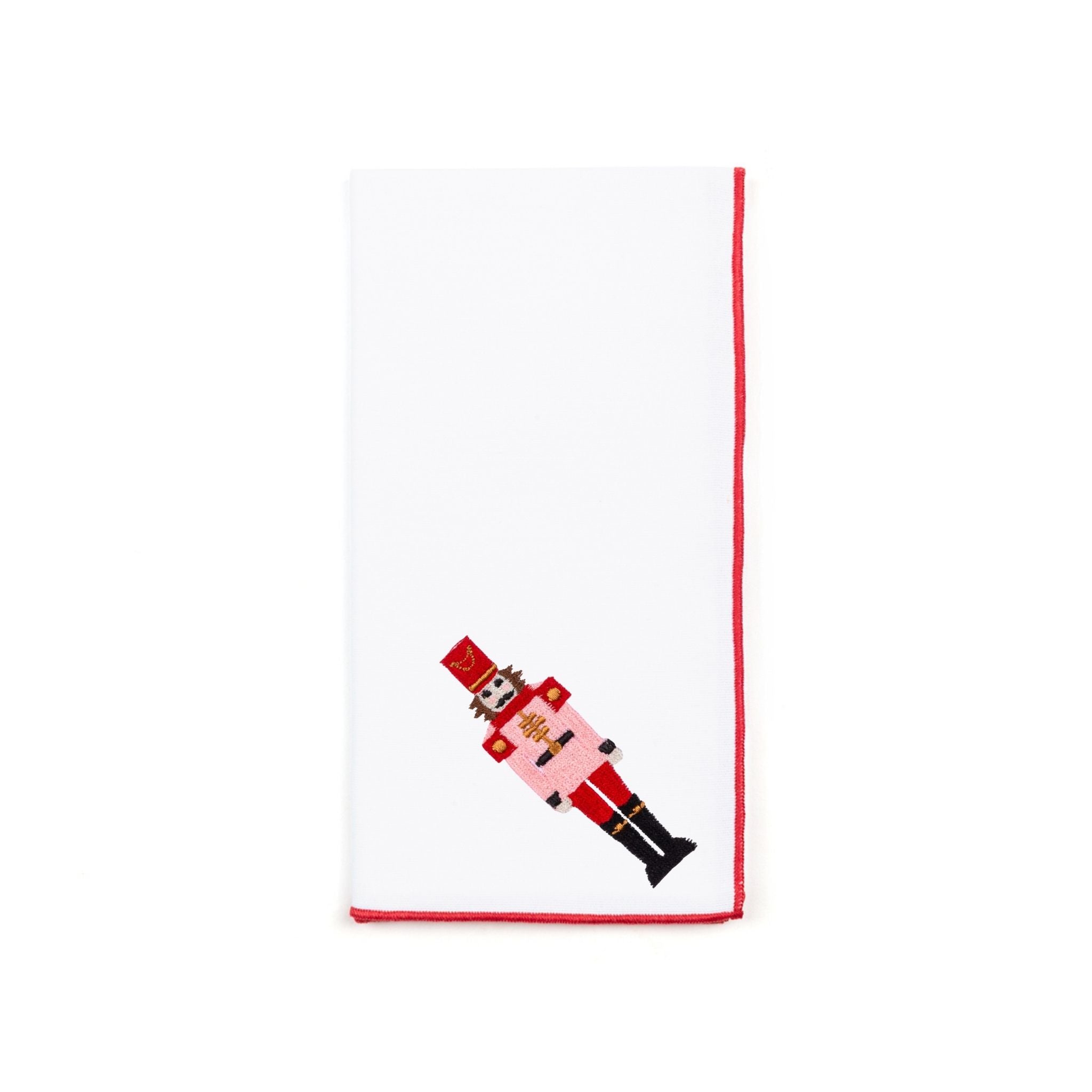 Servilletas blancas de Nazaré con bordado de cascanueces