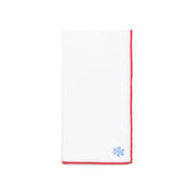 Servilletas blancas de Nazaré con pequeños bordados navideños