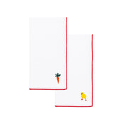 Servilletas blancas de Nazaré con bordado de Pascua