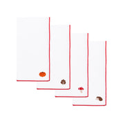 Servilletas Nazaré blancas con bordado otoñal