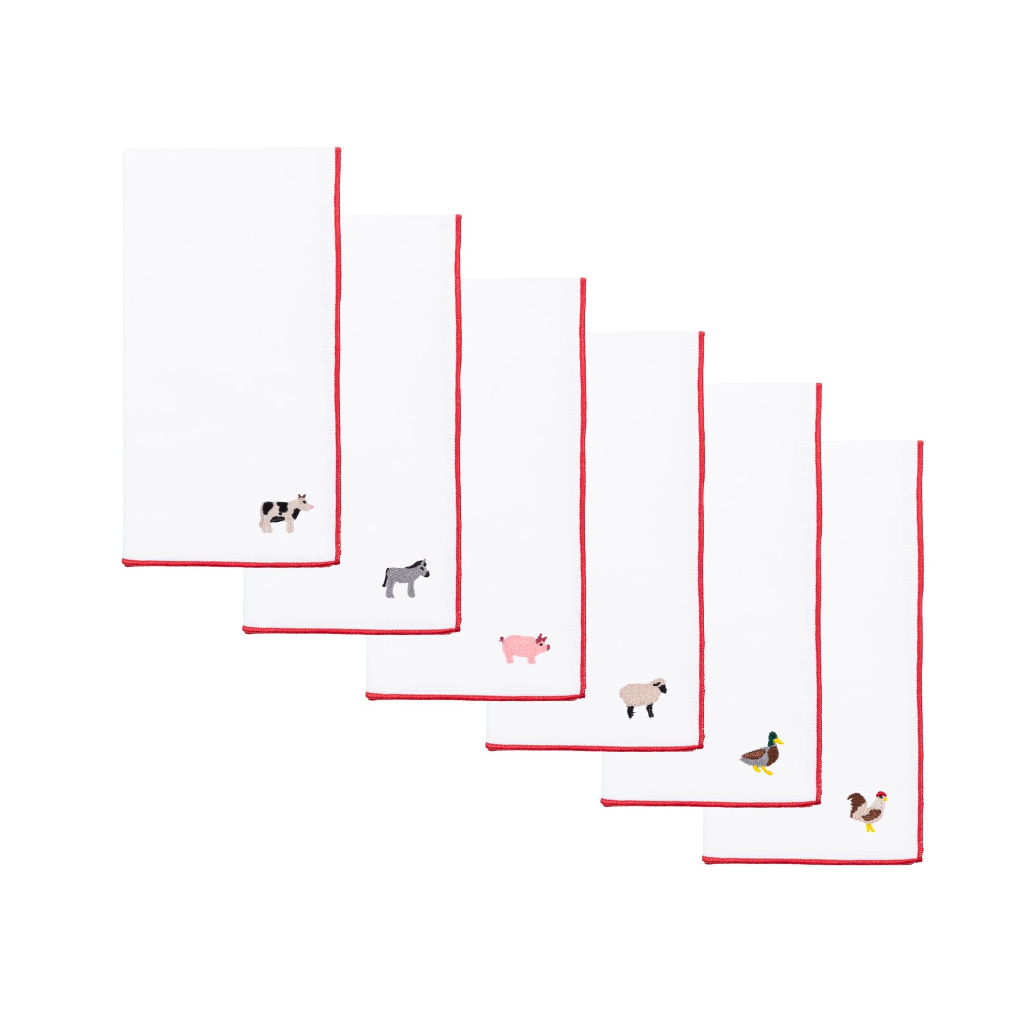 White Nazaré napkins with farm embroidery - Torres Novas