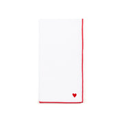 Guardanapos brancos Nazaré com bordado de coração